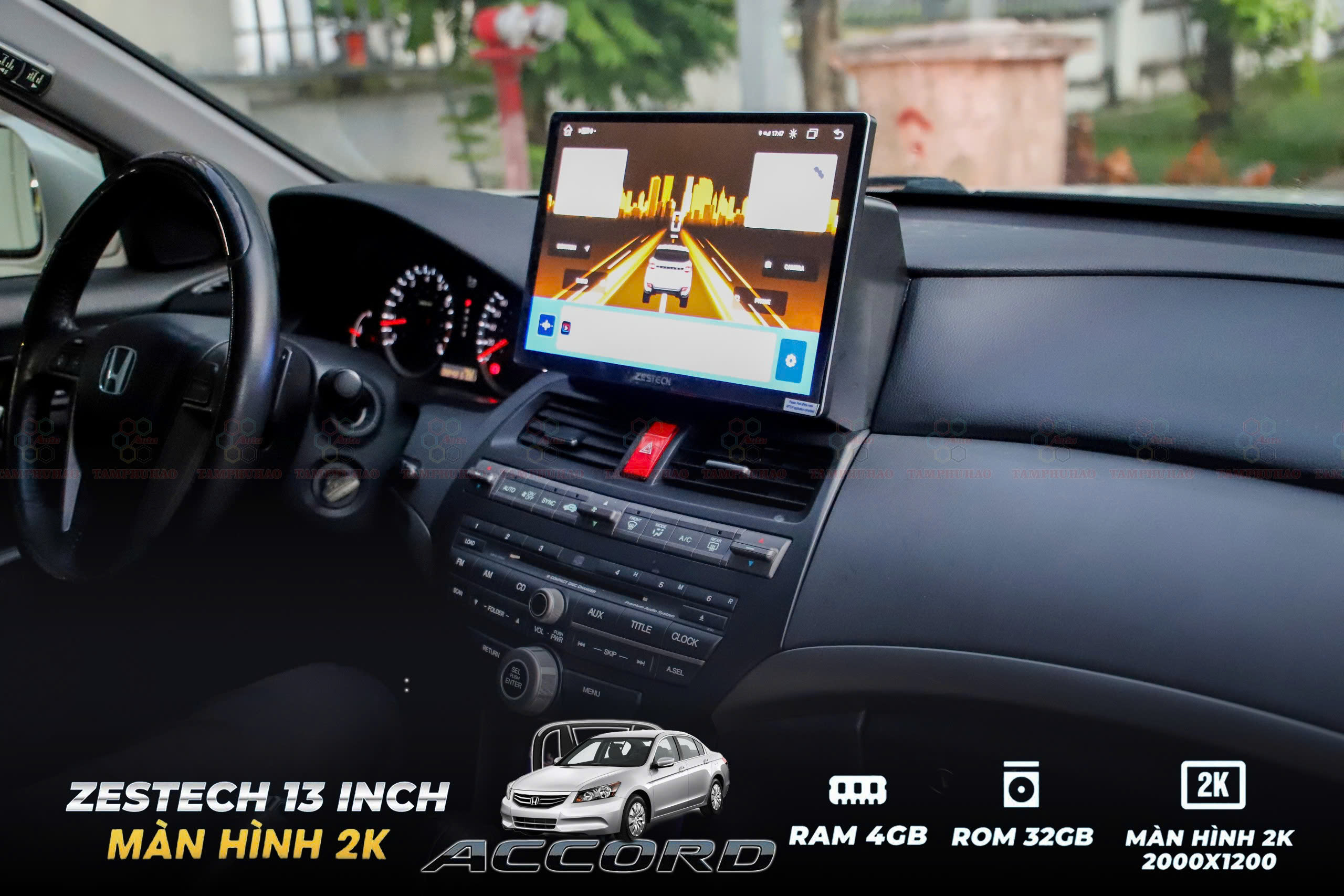Lắp màn hình Zestech 13Inch 2K cho xe Honda Accord tại Đồng Tháp.