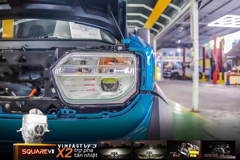 Độ đèn bi LED Aozoom Square V3 cho VinFast VF3 - Image 3