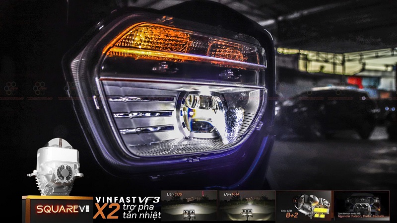 Độ đèn bi LED Aozoom Square V3 cho VinFast VF3 - Image 4