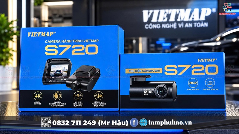 Camera hành trình S720 trọn bộ ghi hình trước sau